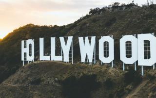 hollywood california sign in hills